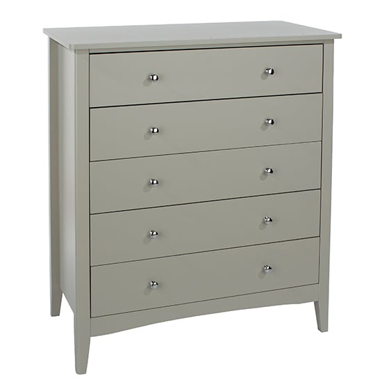 Product photograph of Kamuy Wooden Chest Of 5 Drawers In Grey from Furniture in Fashion