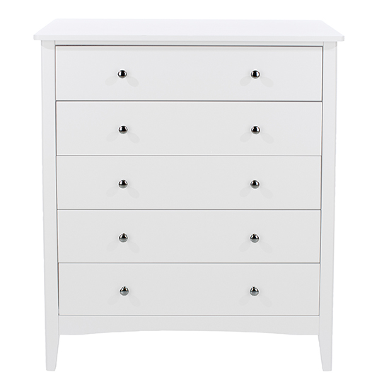 Read more about Kamuy wooden chest of 5 drawers in white