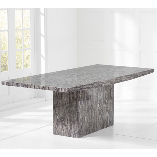 Kempton 160cm High Gloss Marble Dining Table In Grey_2