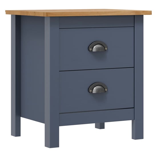 Read more about Kendal wooden bedside cabinet with 2 drawers in grey and brown