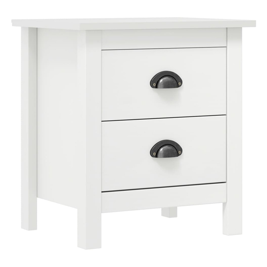 Product photograph of Kendal Wooden Bedside Cabinet With 2 Drawers In White from Furniture in Fashion