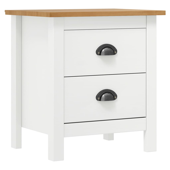 Read more about Kendal wooden bedside cabinet with 2 drawers in white and brown