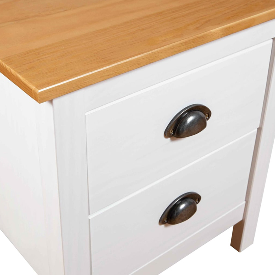 Kendal Wooden Bedside Cabinet With 2 Drawers In White And Brown