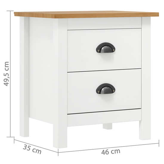 Kendal Wooden Bedside Cabinet With 2 Drawers In White And Brown