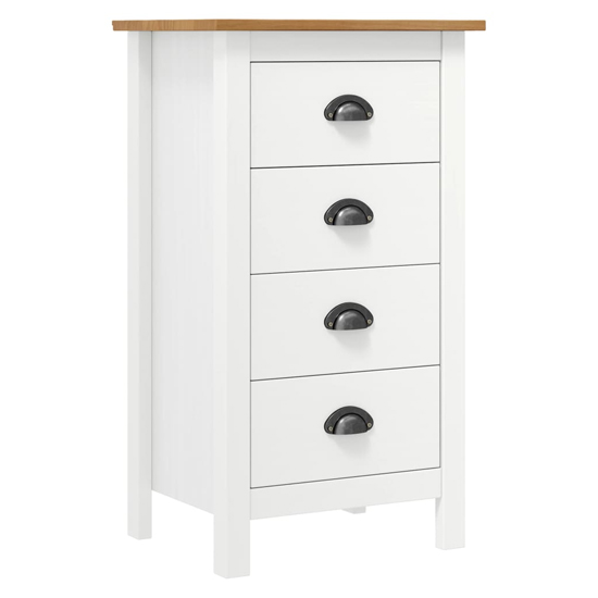 Read more about Kendal wooden chest of 4 drawers in white and brown