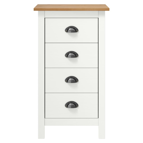 Kendal Wooden Chest Of 4 Drawers In White And Brown
