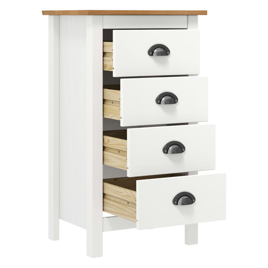 Kendal Wooden Chest Of 4 Drawers In White And Brown