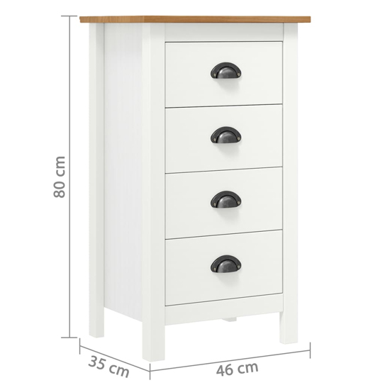 Kendal Wooden Chest Of 4 Drawers In White And Brown