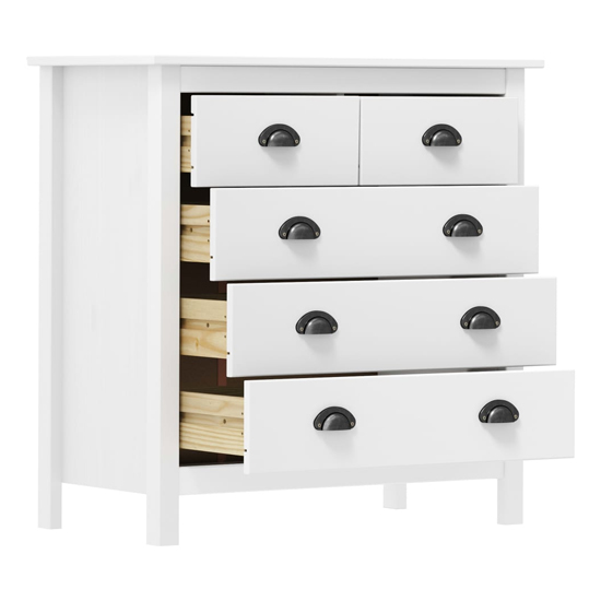 Kendal Wooden Chest Of 5 Drawers In White