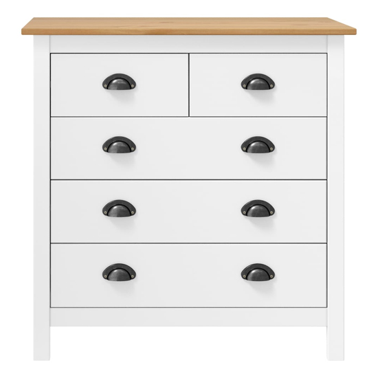 Kendal Wooden Chest Of 5 Drawers In White And Brown