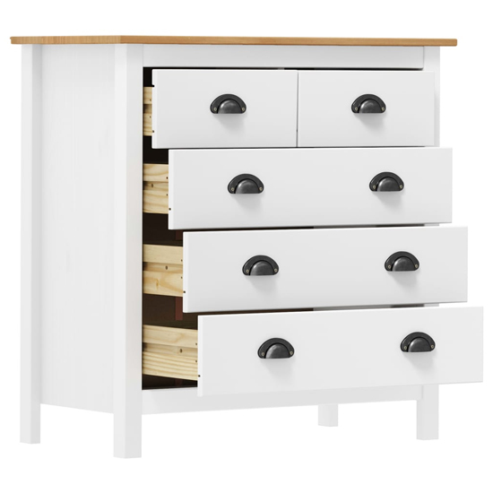 Kendal Wooden Chest Of 5 Drawers In White And Brown