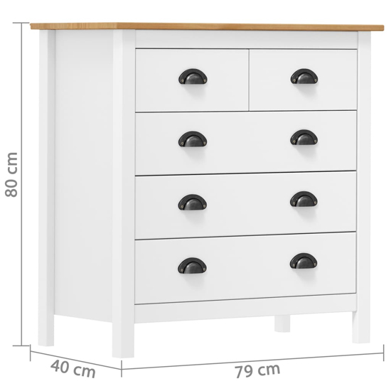 Kendal Wooden Chest Of 5 Drawers In White And Brown