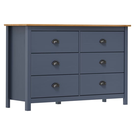 Read more about Kendal wooden chest of 6 drawers in grey and brown
