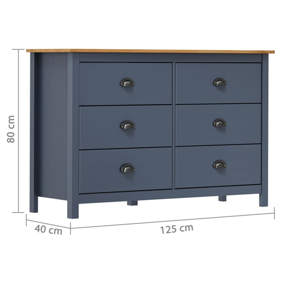 Kendal Wooden Chest Of 6 Drawers In Grey And Brown
