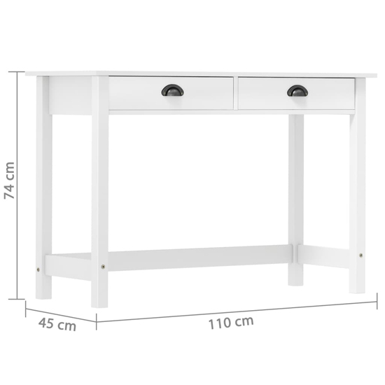 Kendal Wooden Console Table With 2 Drawers In White