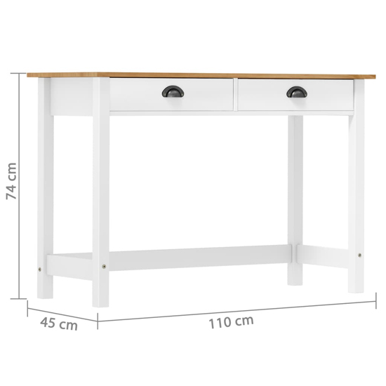 Kendal Wooden Console Table With 2 Drawers In White And Natural