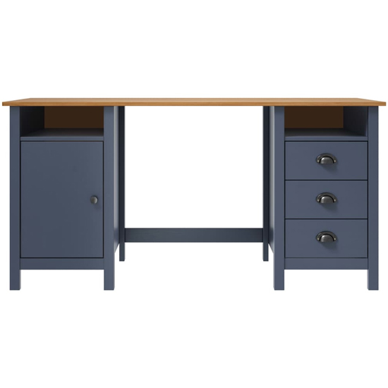Kendal Wooden Laptop Desk With 1 Door In Grey And Brown