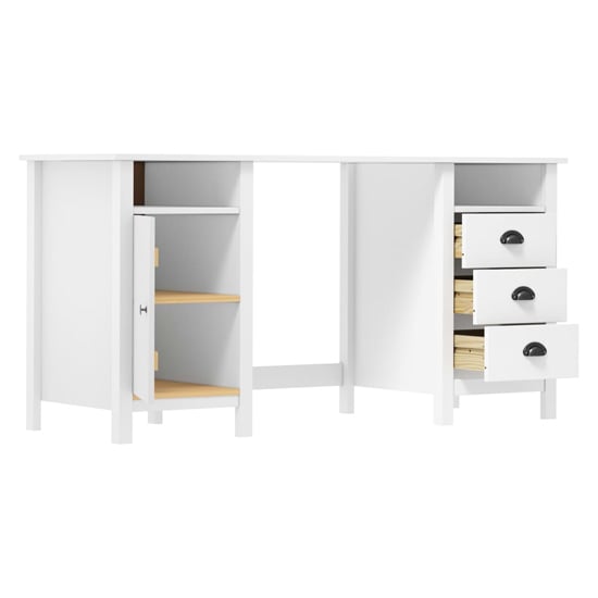 Kendal Wooden Laptop Desk With 1 Door In White