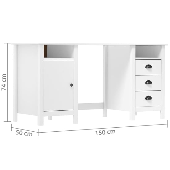 Kendal Wooden Laptop Desk With 1 Door In White