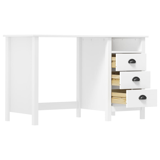 Kendal Wooden Laptop Desk With 3 Drawers In White