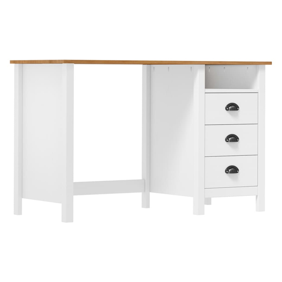 Read more about Kendal wooden laptop desk with 3 drawers in white and natural