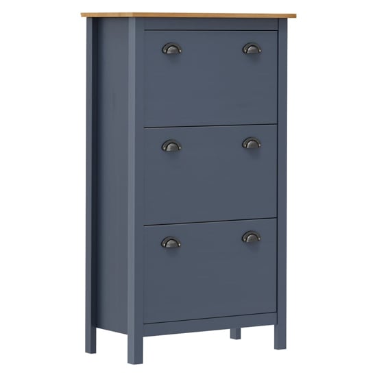 Product photograph of Kendal Wooden Shoe Storage Cabinet In Grey And Brown from Furniture in Fashion
