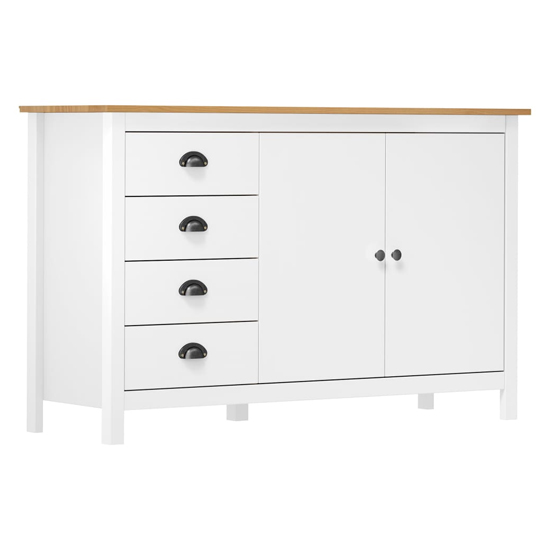 Product photograph of Kendal Wooden Sideboard With 4 Drawers In White And Brown from Furniture in Fashion