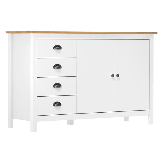 Read more about Kendal wooden sideboard with 4 drawers in white and brown