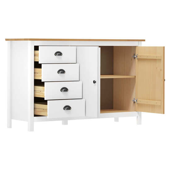 Kendal Wooden Sideboard With 4 Drawers In White And Brown