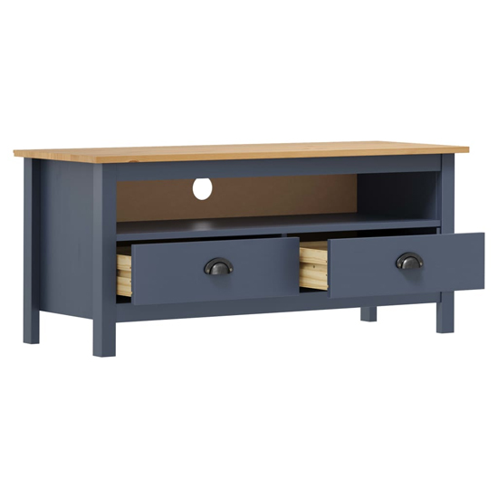 Kendal Wooden TV Stand With 2 Drawers In Grey And Brown