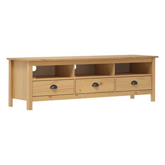 Read more about Kendal wooden tv stand with 3 drawers in brown