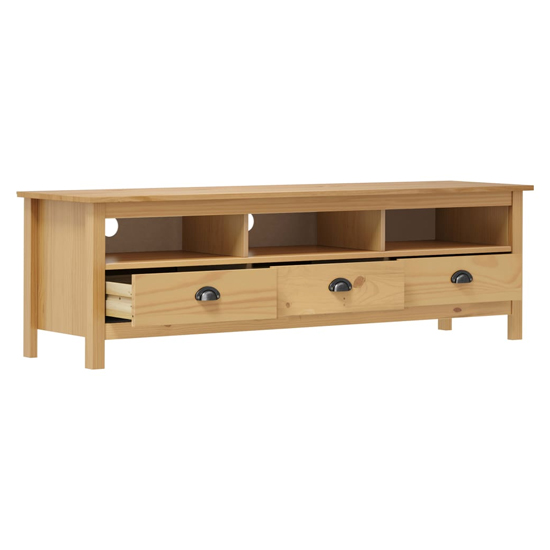 Kendal Wooden TV Stand With 3 Drawers In Brown