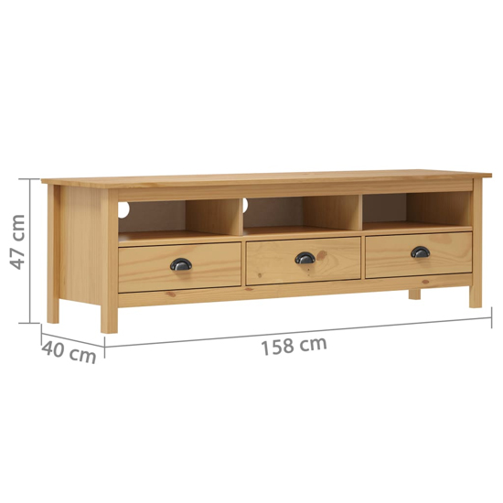 Kendal Wooden TV Stand With 3 Drawers In Brown