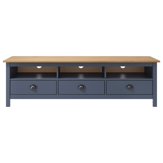 Kendal Wooden TV Stand With 3 Drawers In Grey And Brown