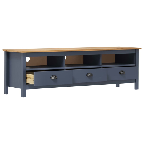 Kendal Wooden TV Stand With 3 Drawers In Grey And Brown