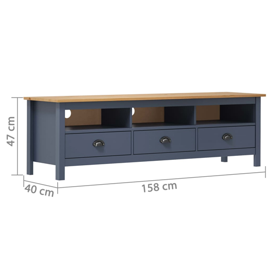 Kendal Wooden TV Stand With 3 Drawers In Grey And Brown