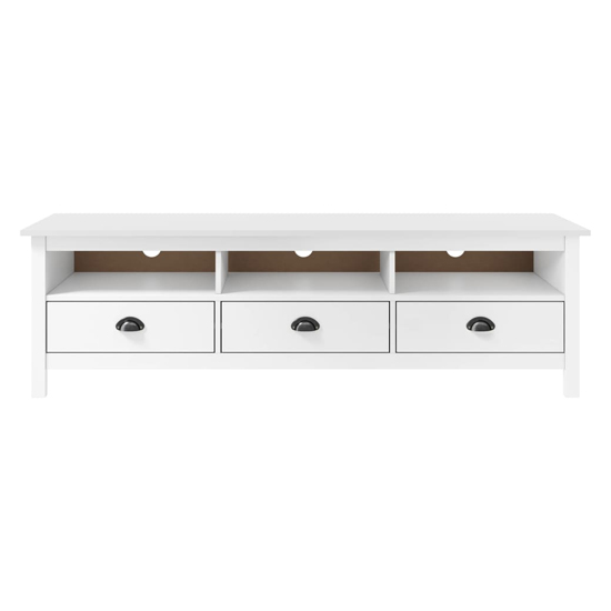 Kendal Wooden TV Stand With 3 Drawers In White