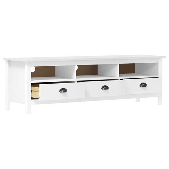 Kendal Wooden TV Stand With 3 Drawers In White