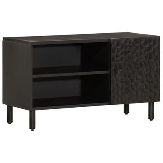 Read more about Kendal wooden tv stand with 2 shelves in black