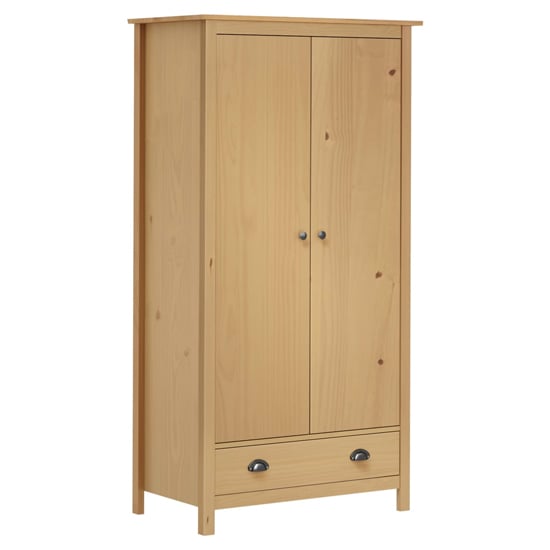 Product photograph of Kendal Wooden Wardrobe With 2 Doors In Brown from Furniture in Fashion
