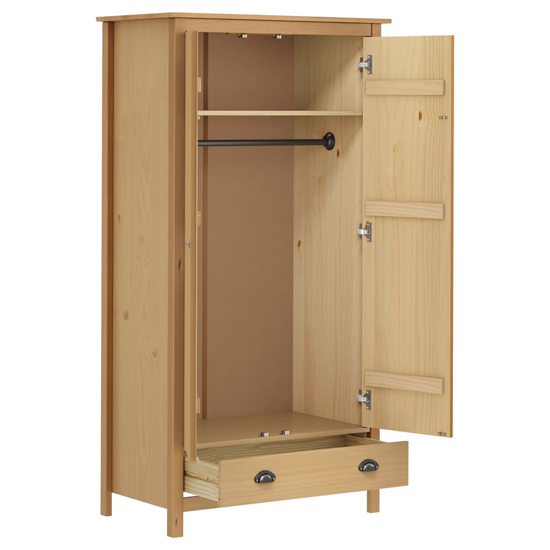 Kendal Wooden Wardrobe With 2 Doors In Brown