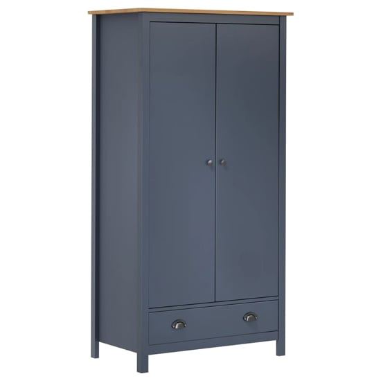 Read more about Kendal wooden wardrobe with 2 doors in grey and brown