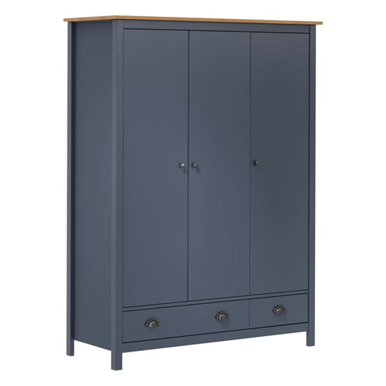 Read more about Kendal wooden wardrobe with 3 doors in grey and brown