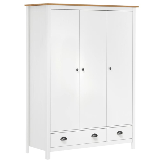 Read more about Kendal wooden wardrobe with 3 doors in white and brown