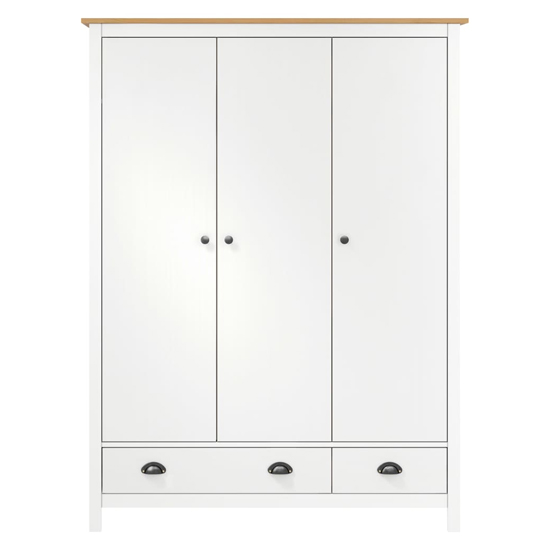Kendal Wooden Wardrobe With 3 Doors In White And Brown