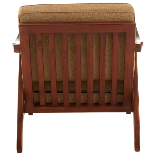 Kendari Teak Wood And Fabric Chair With Wooden Legs FiF