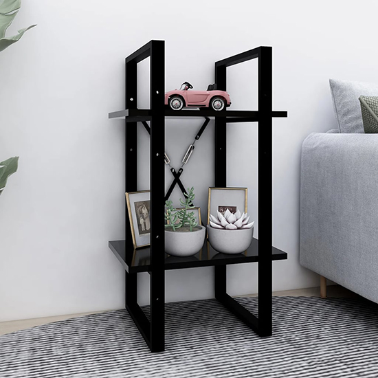 Product photograph of Kendria Wooden 2-tier Bookshelf In Black from Furniture in Fashion