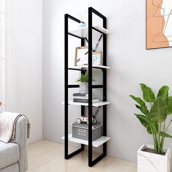 Photo of Kendria wooden 4-tier bookshelf in white