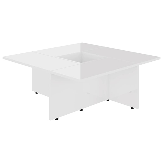 Kendrix Square High Gloss Coffee Table In White_2