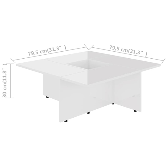 Kendrix Square High Gloss Coffee Table In White_4